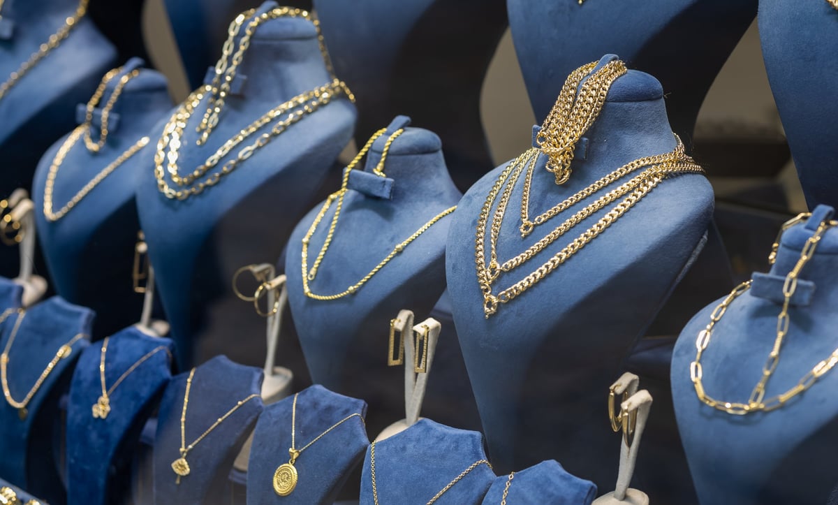 Jewelry display in a boutique
