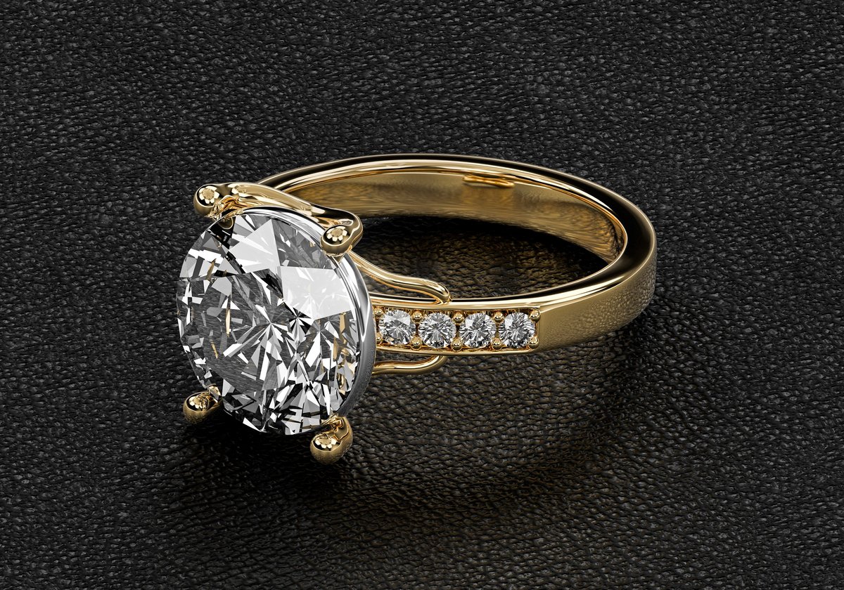 Gold and diamond ring